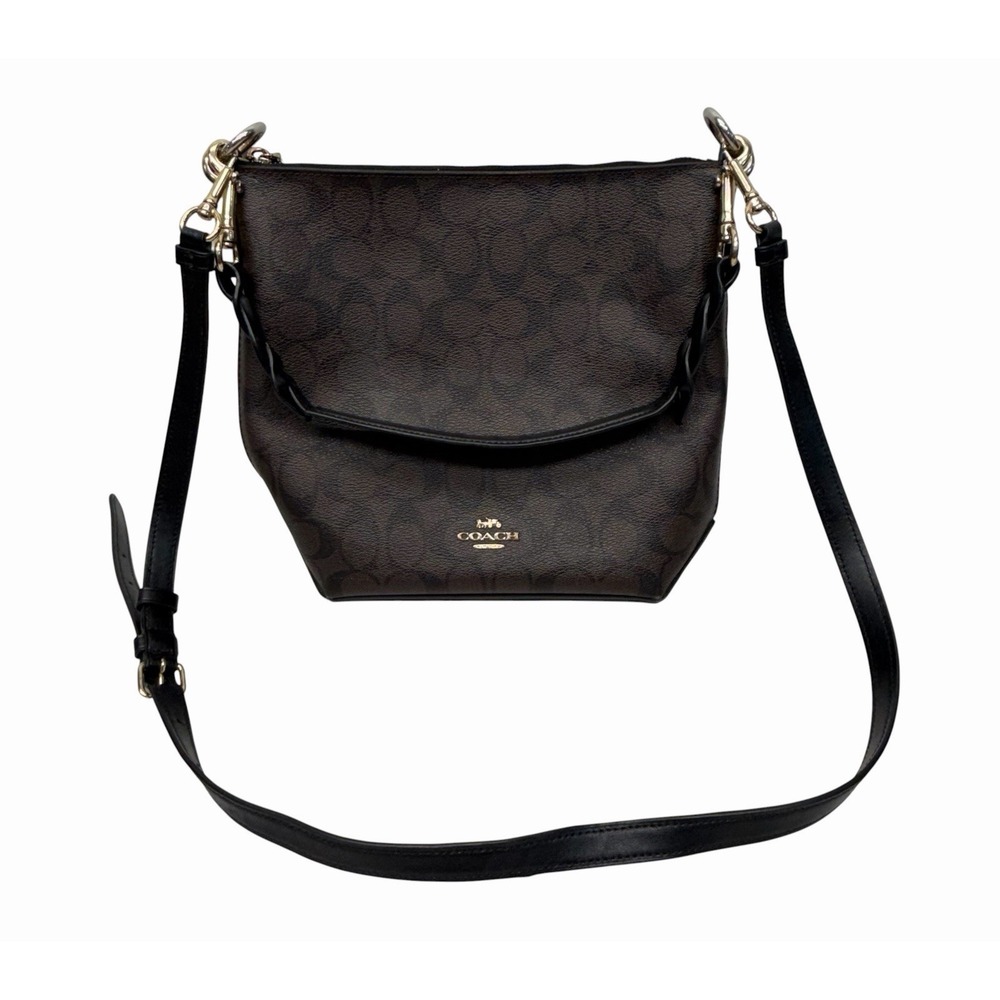 Coach Purse F87826 Mini Abby Duffle Bag In Signature Canvas In Brown/Black